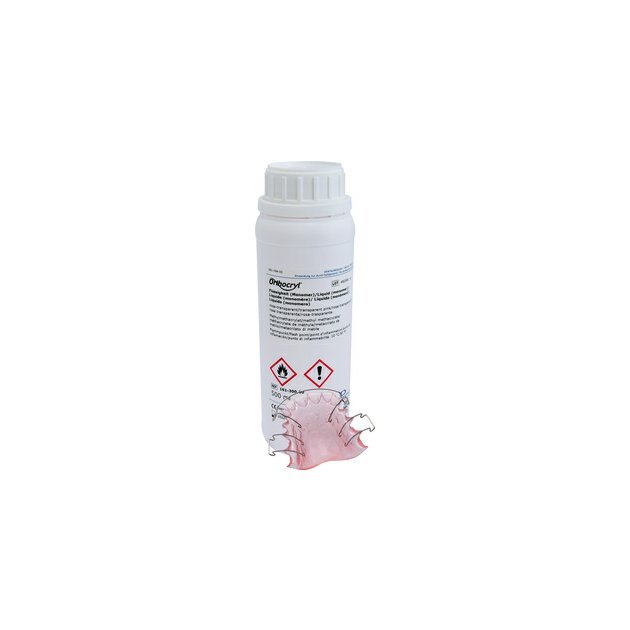 Orthocryl tekutina transparentni-ruzova 500ml