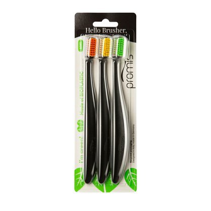 Promis Trio černé zubní kartáčky