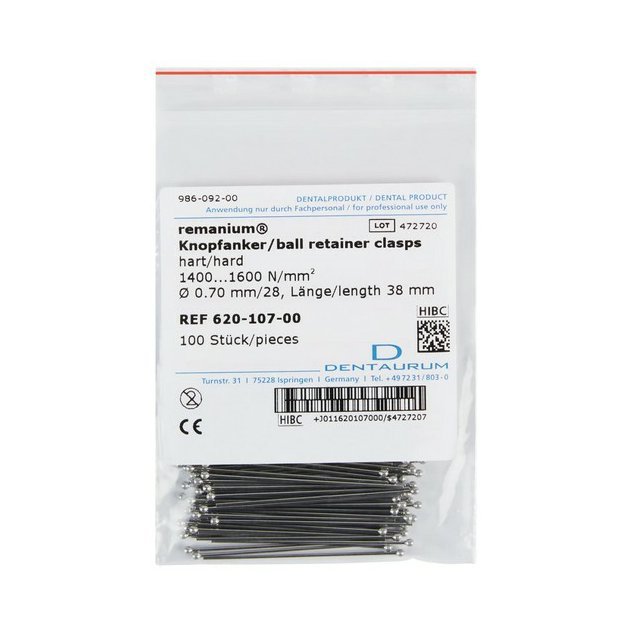 Dentaurum Spendlikove spony 0,7mm Remanium (100ks) baleni