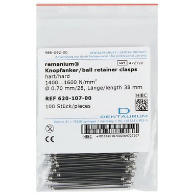 Dentaurum Spendlikove spony 0,7mm Remanium (100ks) baleni