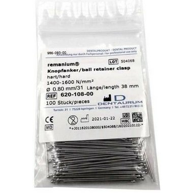 Dentaurum Spendlikove spony 0,8mm Remanium (100ks) baleni