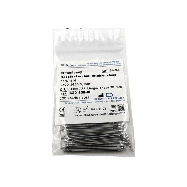 Dentaurum Spendlikove spony 0,9mm Remanium (100ks) baleni