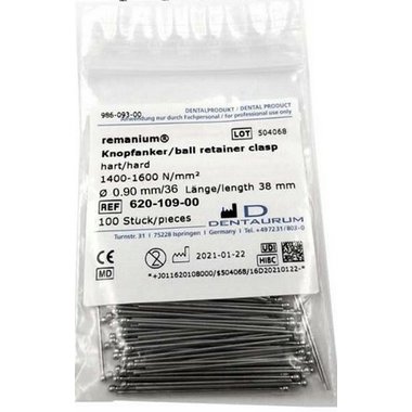 Dentaurum Spendlikove spony 0,9mm Remanium (100ks) baleni