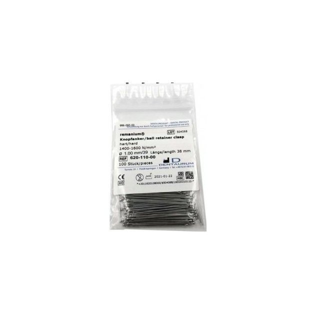 Dentaurum Spendlikove spony 1,0 mm Remanium (100ks) baleni
