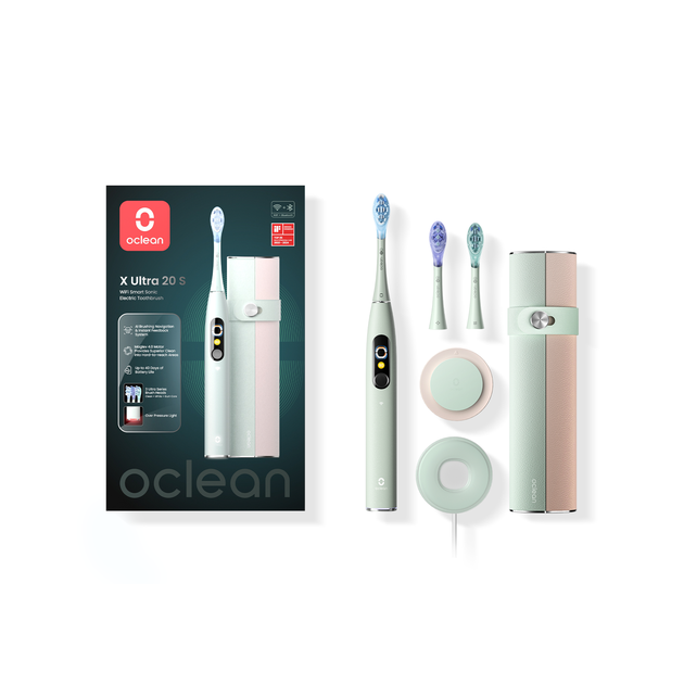 Oclean X Ultra 20 S Green pouzdro a sonický kartáček, zelený_2