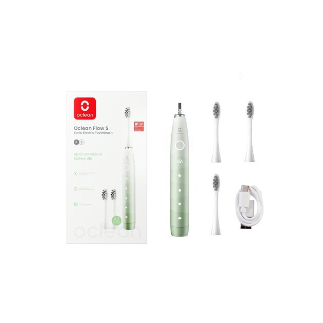Oclean Flow S Green pouzdro a sonický kartáček, zelený