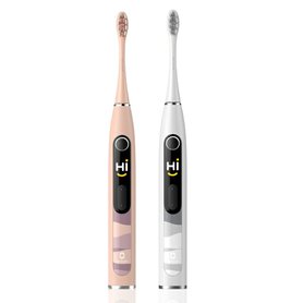 Oclean sada X10 Pink sonický kartáček růžový + X10 Silver sonický kartáček stříbrný