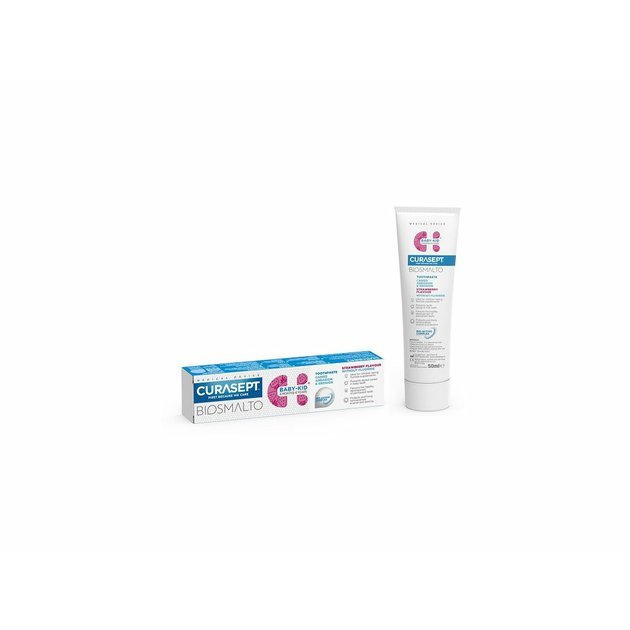 Curasept BIOSMALTO Baby-Kid dětská zubní pasta bez fluoridu do 6 let Jahoda, 50 ml