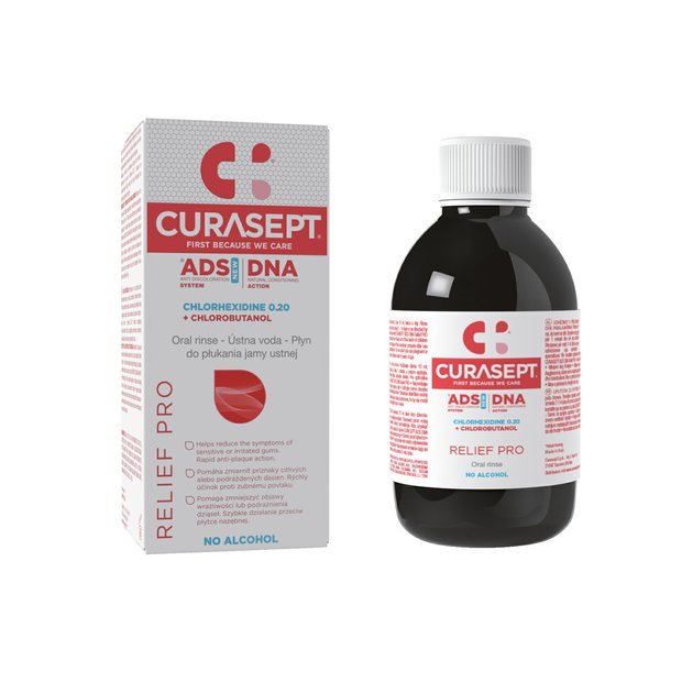 CURASEPT ADS DNA RELIEF PRO ústní voda 0,12% CHX, 200ml