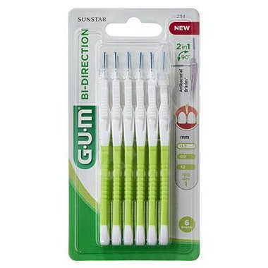 GUM Bi Direction 2114 mezizubní kartáčky 0,7mm bílá/zelená, 6ks