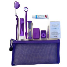 Ortho set pomucek na cisteni zubu s rovnatky fialovy