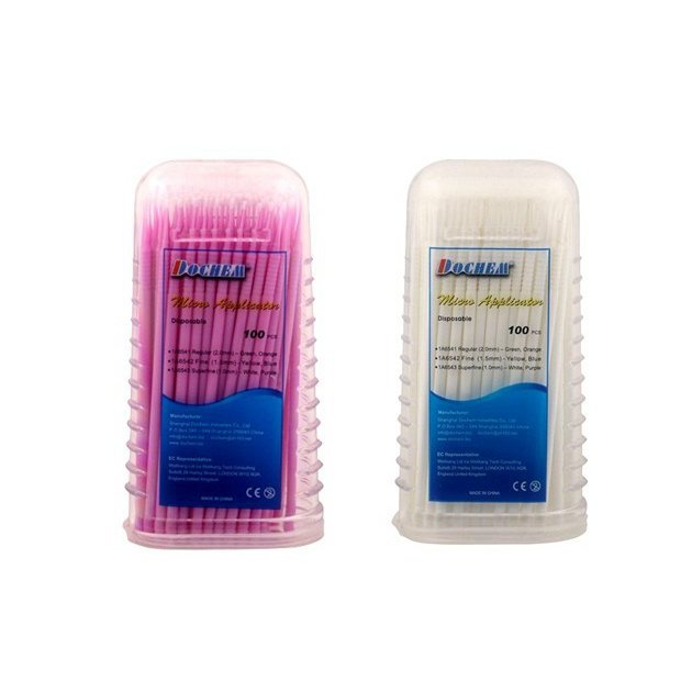 Microbrush SuperFine DOCHEM - 100ks - bílé/fialové