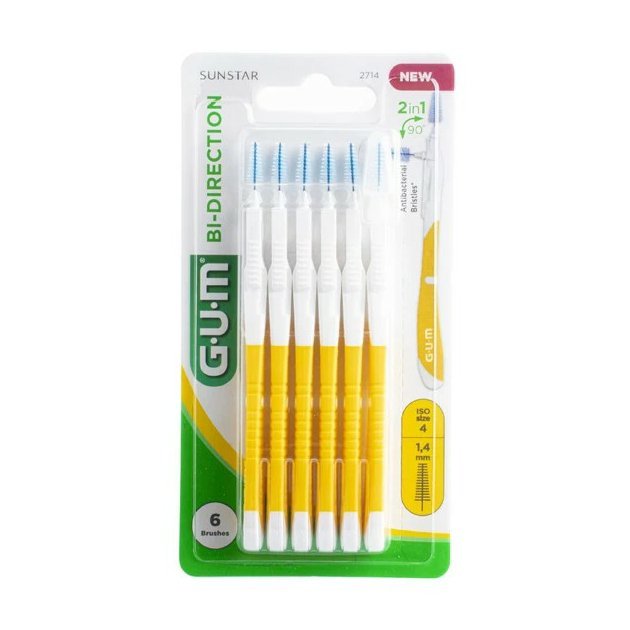 GUM Bi Direction 2714 mezizubní kartáčky 1,4 mm žluté, 6 ks