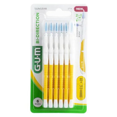 GUM Bi Direction 2714 mezizubní kartáčky 1,4 mm žluté, 6 ks