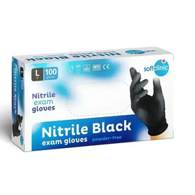 SOFTCLINIC nitrilové rukavice černé 100ks vel. L