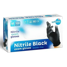SOFTCLINIC nitrilové rukavice černé 100ks vel. M