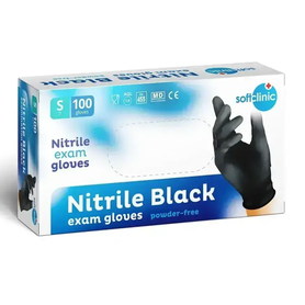 SOFTCLINIC nitrilové rukavice černé 100ks vel. S