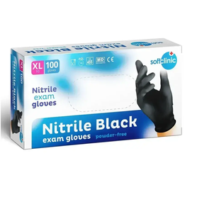 SOFTCLINIC nitrilové rukavice černé 100ks vel. XL