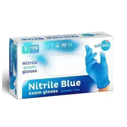 SOFTCLINIC nitrilové rukavice modré 100ks vel. S