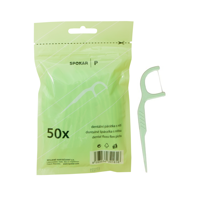 SPOKAR P Dentální párátka s nití - sáček 50ks