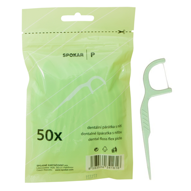 SPOKAR P Dentální párátka s nití - sáček 50ks